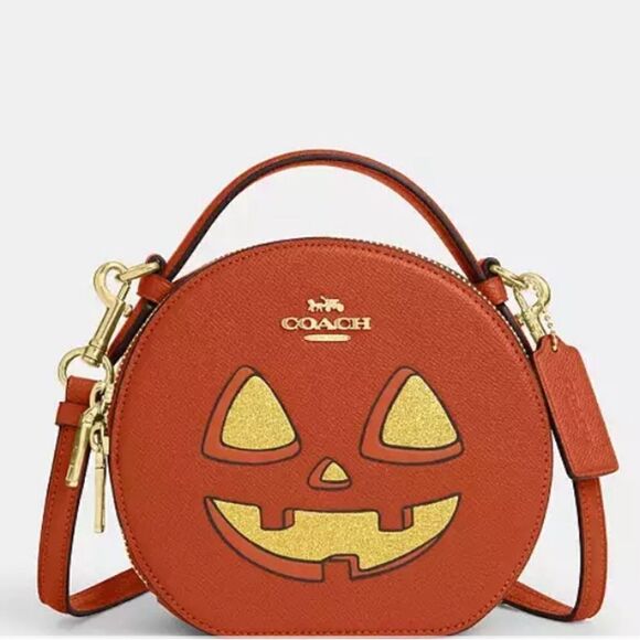 Canteen Crossbody Bag With Halloween Pumpkin Jack-o’-lantern Print Purse - Picture 9 of 14